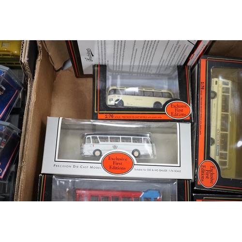 302 - Thirty-two boxed EFE diecast buses, coaches, gift sets, etc. and one Britbus, operators including; E... 