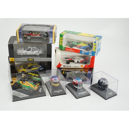 305 - Thirty-seven boxed diecast motor racing related models by Onyx, Atlas Editions, etc. including 1:43 ... 