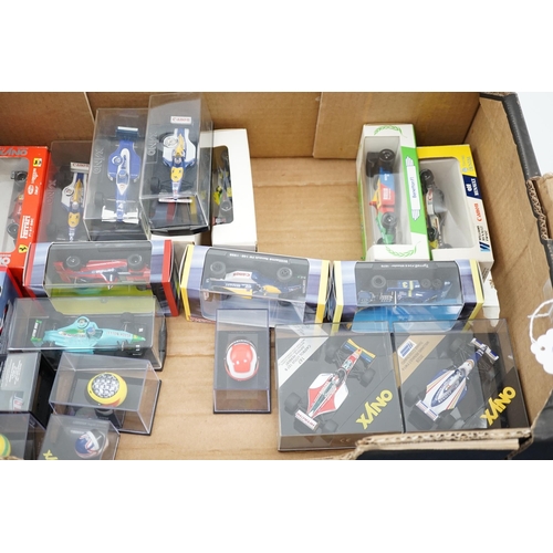 305 - Thirty-seven boxed diecast motor racing related models by Onyx, Atlas Editions, etc. including 1:43 ... 