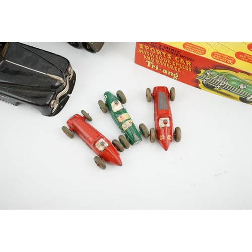 309 - Eleven tinplate and diecast vehicles by Dinky Toys, Tri-ang, Gama, etc., including a Primal Arnold t... 