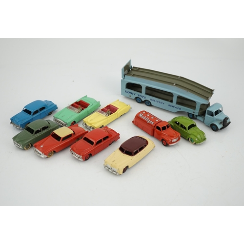 317 - Twenty-seven Dinky Toys and French Dinky Toys, together with other diecast vehicles by Spot-On, Corg... 