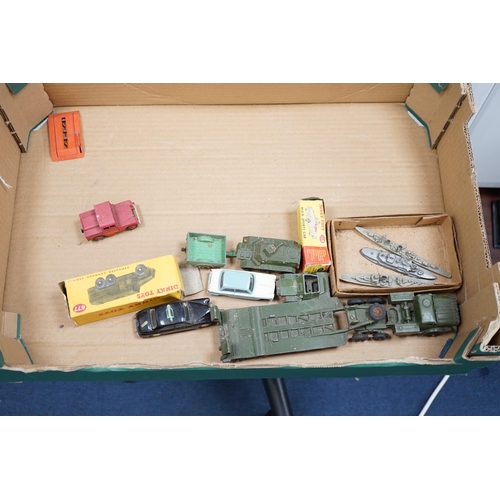 318 - Thirteen Dinky Toys and Supertoys, etc. including; an MGB (113), a Riley Pathfinder, a Triumph Heral... 