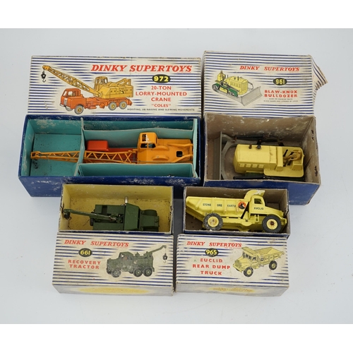 318 - Thirteen Dinky Toys and Supertoys, etc. including; an MGB (113), a Riley Pathfinder, a Triumph Heral... 