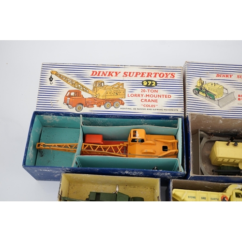 318 - Thirteen Dinky Toys and Supertoys, etc. including; an MGB (113), a Riley Pathfinder, a Triumph Heral... 