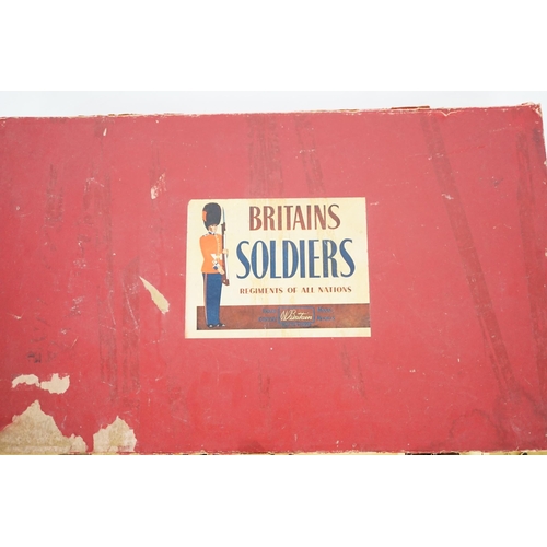 329 - A Britains Regiments Of All Nations series box of lead soldiers, including twelve Scottish Highlan... 