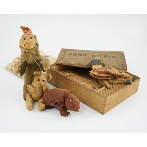 333 - Grandalls John Gilphins toy c.1876, with paperwork and original box, horse and rider and  three to... 