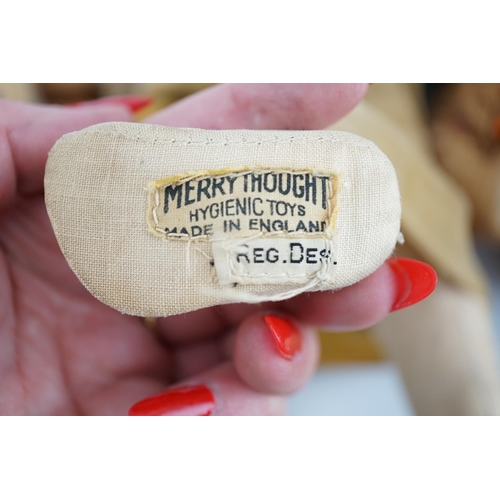 349 - A set of Merrythought Snow White and the Seven Dwarves, Snow White with Merrythought label to the so... 