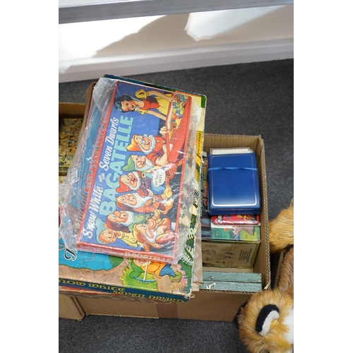 360 - A collection of Disney Snow White memorabilia including; board games, a bagatelle board, jigsaw puzz... 