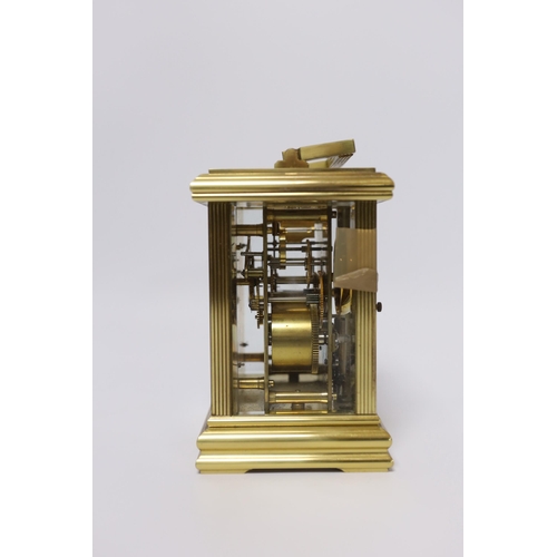 409 - A Garrard & Co. brass cased carriage clock, 15cm