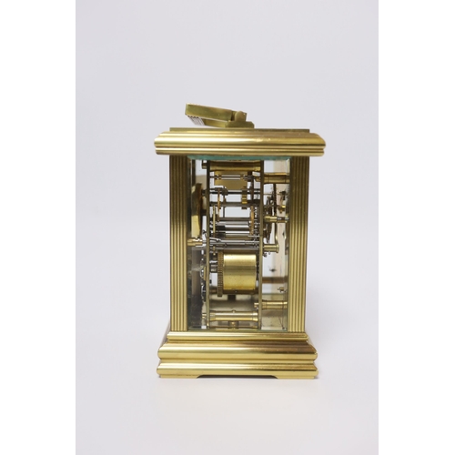 409 - A Garrard & Co. brass cased carriage clock, 15cm