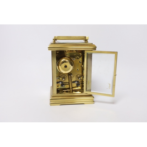 409 - A Garrard & Co. brass cased carriage clock, 15cm