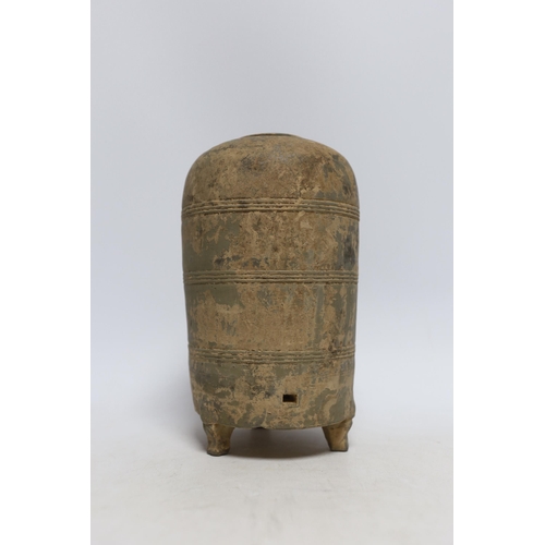 419 - A Chinese grey pottery granary jar, Han dynasty, 22cm high