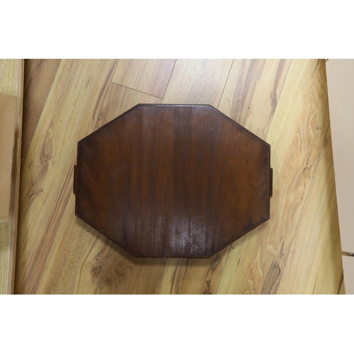 426 - A 19th century walnut veneered drinks tray, with raised gallery border, 56.5cm