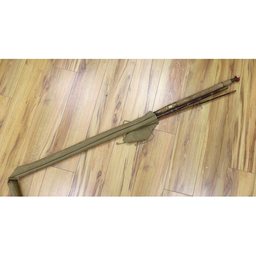 428 - An Anglers Depot of Brighton split cane fishing rod