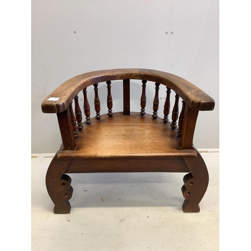 48 - An unusual Victorian and later mahogany tub elbow chair, width 69cm, depth 60cm, height 70cm