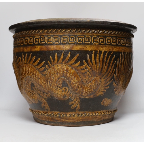 482 - A large dragon jardiniere, 32cm