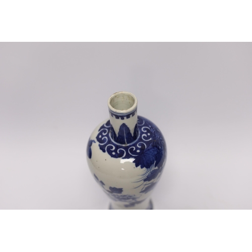 486 - An early 20th century Chinese blue and white vase, apocryphal Kangxi mark 25.5cm