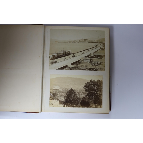 540 - A late 19th century album of black and white photographs of views, principally in Europe and includi... 