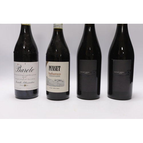 547 - Six bottles of wine and three bottles of champagne including a  bottle of 2014 Barolo, two bottles o... 