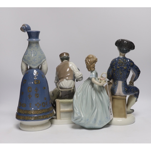 562 - Four Lladro figures: a matador, two women and a cobbler, tallest 33cm