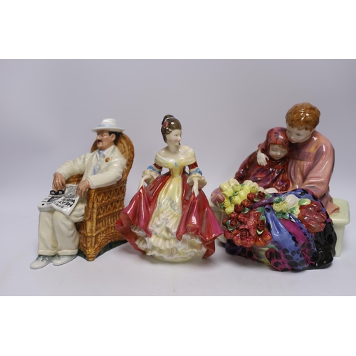 578 - Six various Royal Doulton figures - Southern Belle, Taking Things Easy, Fair Lady, The Laird, Elyse ... 