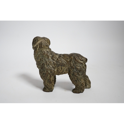 600 - A cold painted bronze model of a dog, 11cm wide