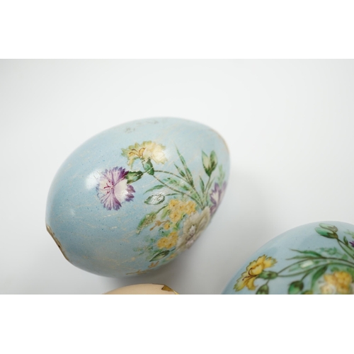 630 - Four Russian porcelain Easter eggs, 19th century, 11cm high