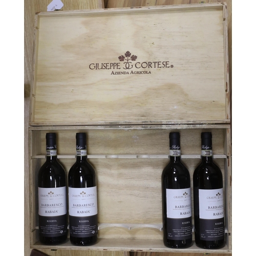 675 - Four bottles of Giuseppe Cortese Barbaresco Cru Rabaja Riserva 2011, OWC