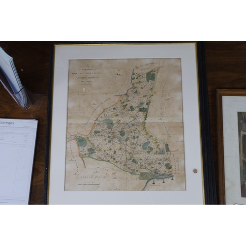 694 - Four 18th / 19th century Maps of the Hundreds including Loningborough & Folkestone together with ... 