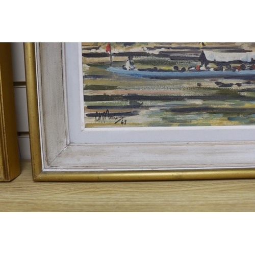 701 - Christopher Meis? (20th century), oil on canvas, 'River Scene, Borneo', signed and dated '67, label ... 