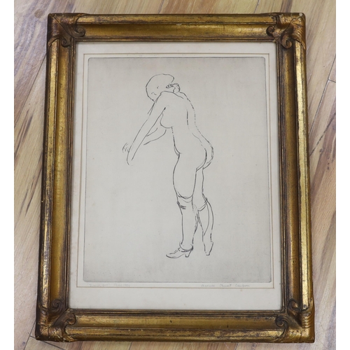 706 - Maxwell Stewart Simpson (American, 1896-1984), etching, French girl, signed and dated 1924 in penc... 