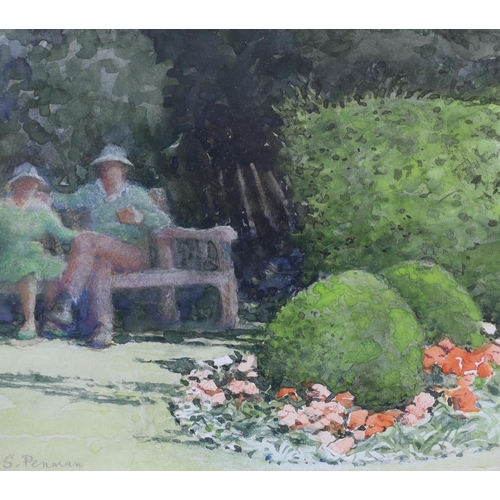 713 - Serena Penman (contemporary), watercolour, 'Lewes Benches III', signed, 12.5 x 14.5cm