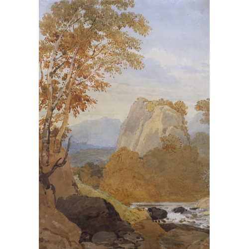 742 - George Barrett Jnr. OWS (1767-1842), watercolour, Mountainous landscape, unsigned, Abbott & Holder l... 