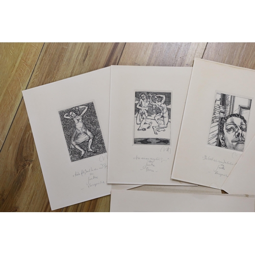 746 - Baldwin Zettl (b.1943), five German Expressionist etchings, each signed and inscribed in pencil incl... 