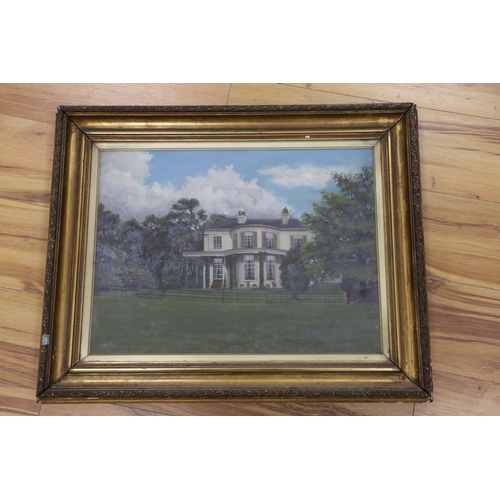 764 - I. H. Bailey (20th century), oil on canvas, Georgian Country House and Garden, signed and dated '91,... 