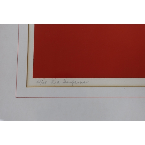 774 - Ronald King (b.1932), colour screenprint, 'Red Sunflower', signed in pencil, limited edition 21/25, ... 