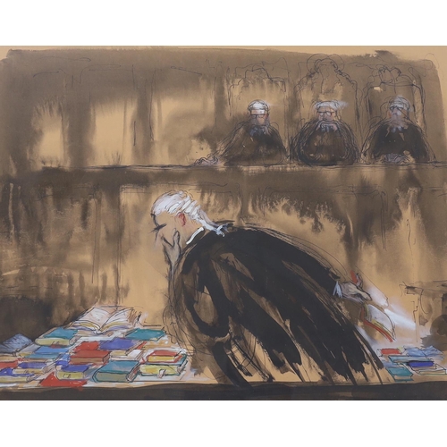 776 - Phyllis Mackenzie (1911-1998), pen, wash and watercolour, Late Instruction and Court of Appeal, ... 