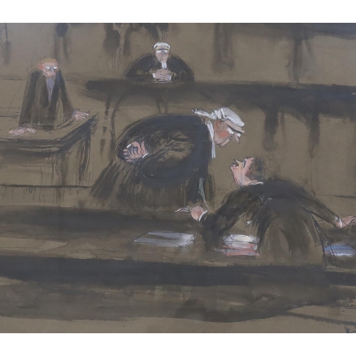 776 - Phyllis Mackenzie (1911-1998), pen, wash and watercolour, Late Instruction and Court of Appeal, ... 