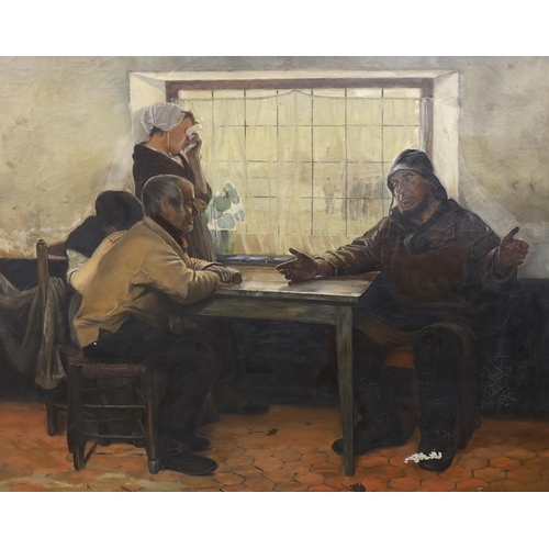 782 - G. Beaumont, oil on canvas, Four figures in an interior, signed and dated 1891, 63 x 79cm