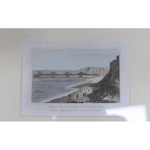 785 - Five 19th century engravings and prints of Brighton Chain pier, some hand coloured including, Chain... 