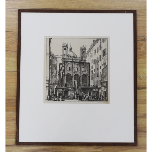 798 - Geoffrey Heath Wedgwood (1900-1977), dry point etching, 'St. Peters, Genoa II', signed, inscribed a... 