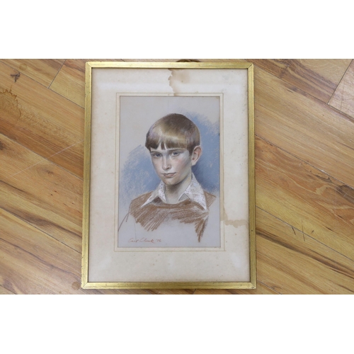 807 - Carl Cheek (1927-2011), pastel, Portrait of a boy, signed and dated '76, 38 x 25cm