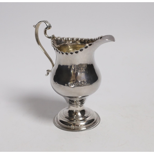 839 - A George III silver inverted pear shaped cream jug, by Hester Bateman, London, 1775, 11.3cm.