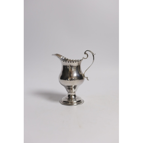 839 - A George III silver inverted pear shaped cream jug, by Hester Bateman, London, 1775, 11.3cm.