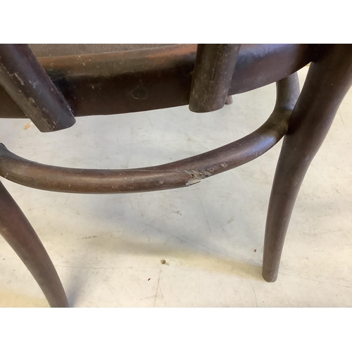 9 - A pair of Thonet style bentwood elbow chairs, width 58cm, depth 56cm, height 92cm