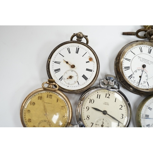 920 - Six assorted pocket watches including silver 'The Veracity Lever' (a.f.)