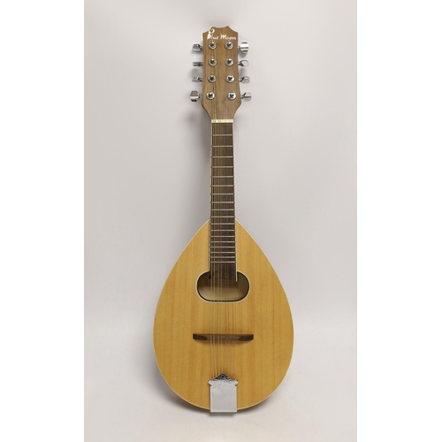 A Blue Moon tenor mandolin, overall length 63cm, in a soft canvas case