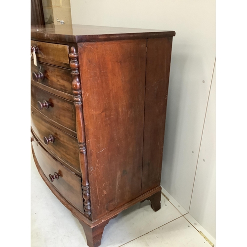 143 - A Regency mahogany bowfront chest, width 120cm, depth 64cm, height 113cm