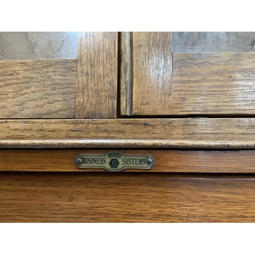 18 - An early 20th century  oak 'Business Book Systems' five section bookcase, width 86cm, depth 37cm, he... 