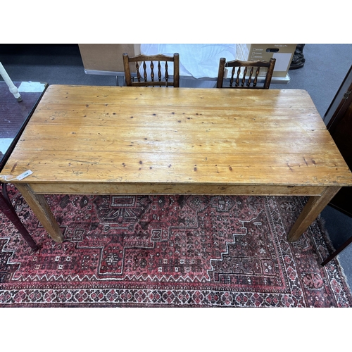 189 - A 19th century rectangular pine kitchen table, width 182cm, depth 88cm, height 71cm